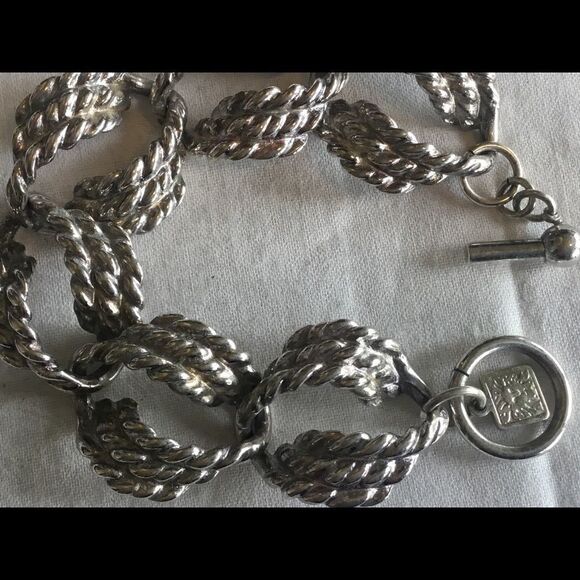Ann Klein Silvertone Link Bracelet 7” - Picture 6 of 7